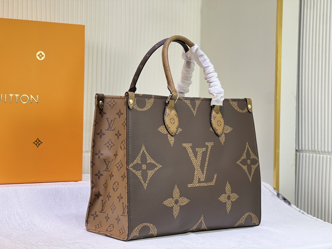 35cm MM後払い可能ルイヴィトン オンザゴー  M45321 M44572 Monogram Reverse  スーパーコピー LVバッグ代引き国内発送